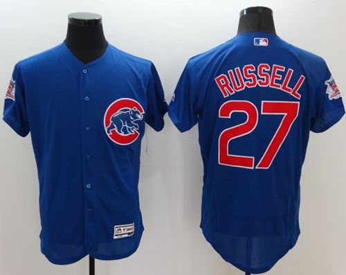 Cubs #27 Addison Russell Blue Flexbase Authentic Collection Stitched MLB Jersey - Click Image to Close